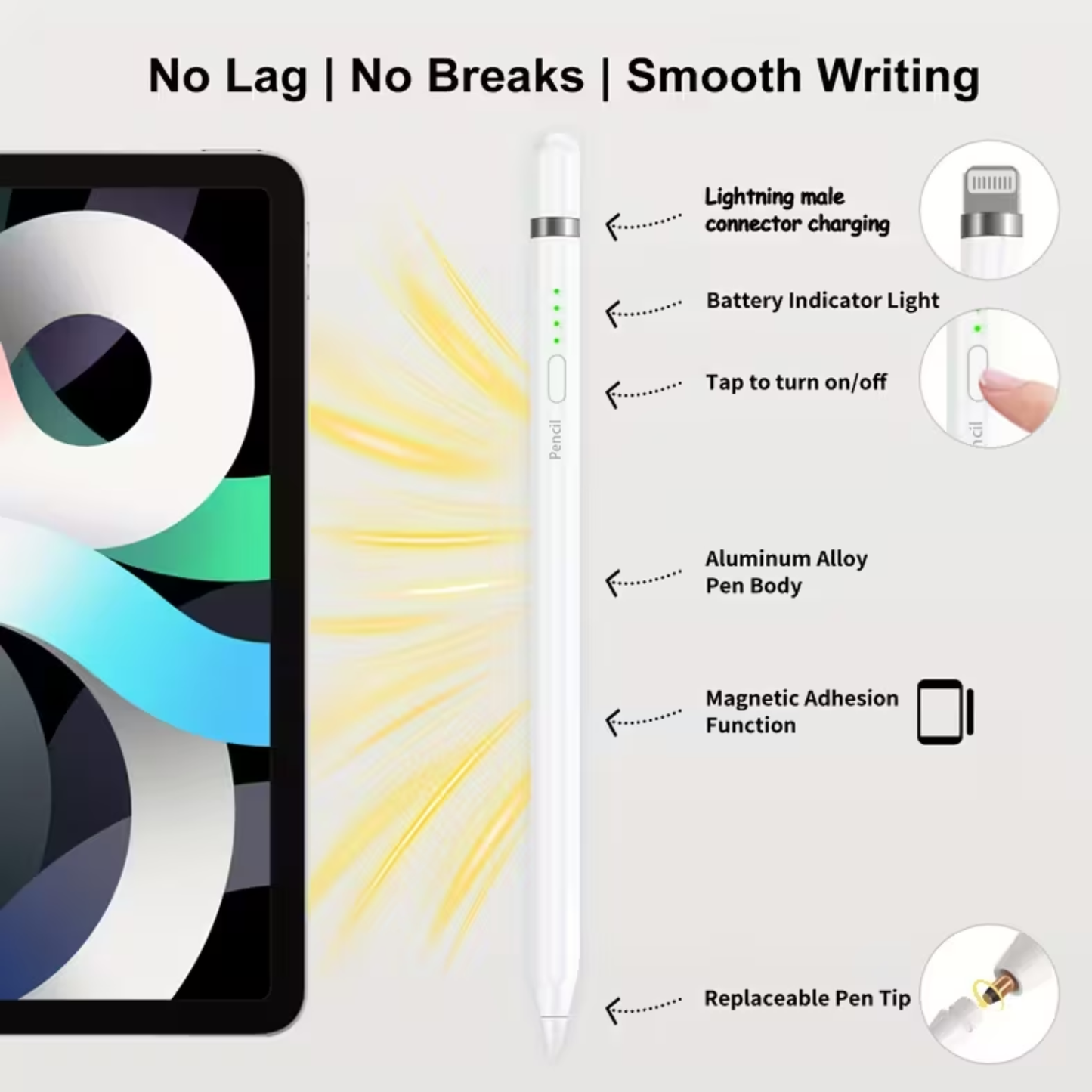 Pencil Rechazo Palma para iPad Carga Tipo  Lightning