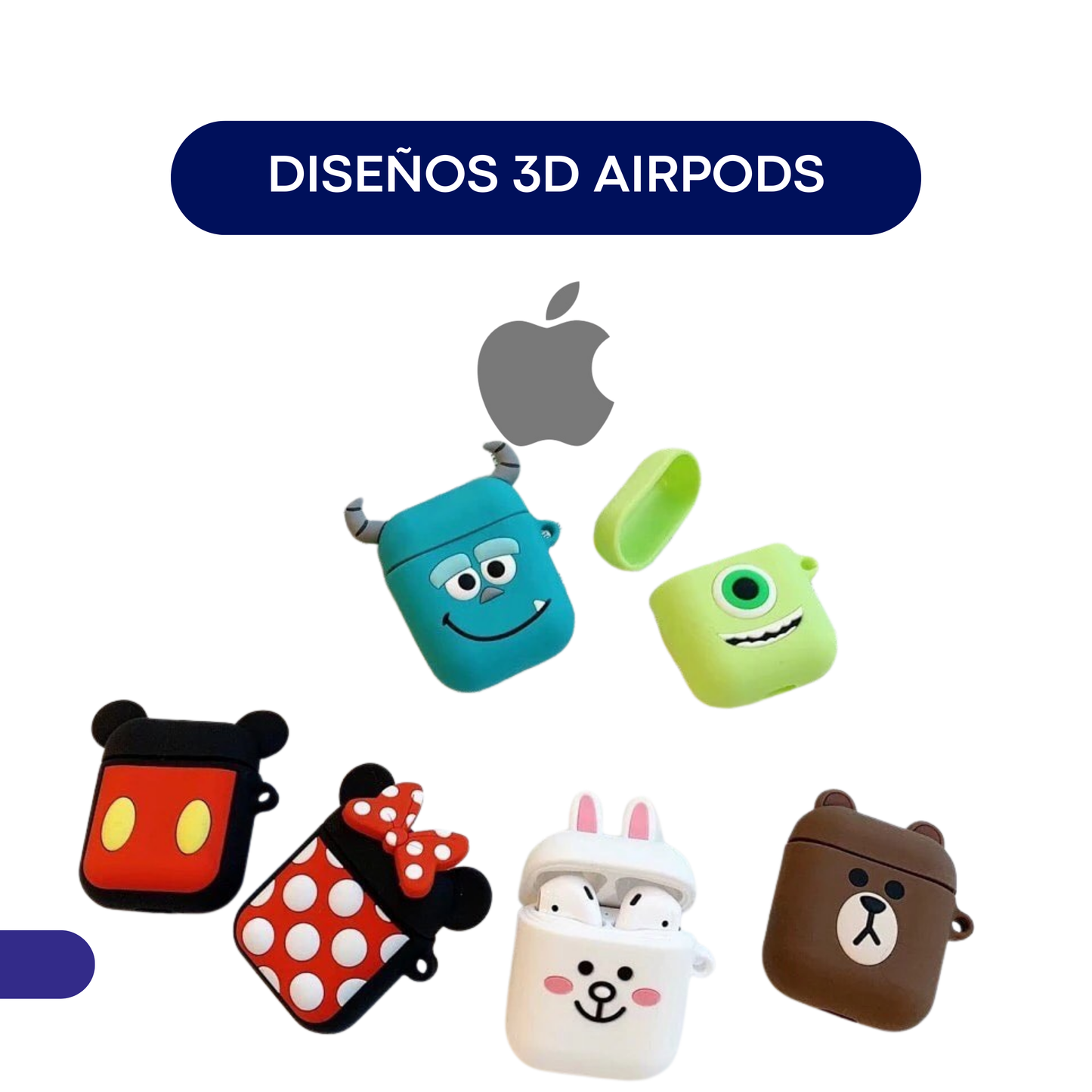 Funda Diseño 3D para Airpods + Arnes